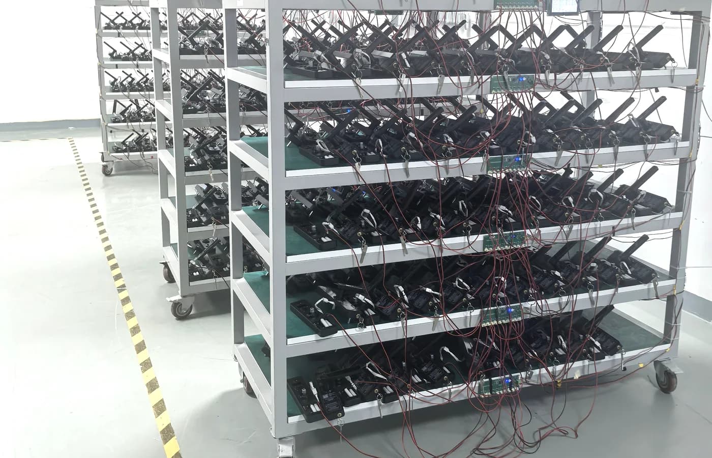 YOUNUO IET real smart lock aging test rack for quality assurance before shipment