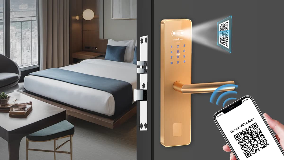 QR / PIN access workflow smart lock application image