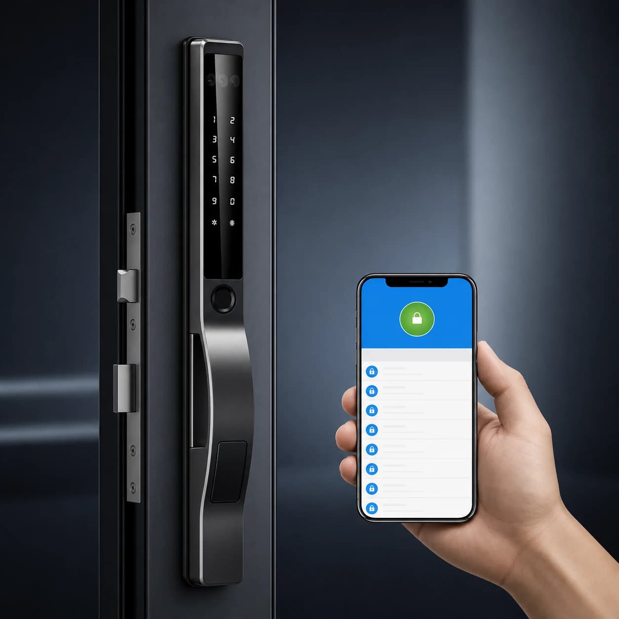 YN-DL-H005-T08 3D Face Recognition WiFi Smart Door Lock product photo 1