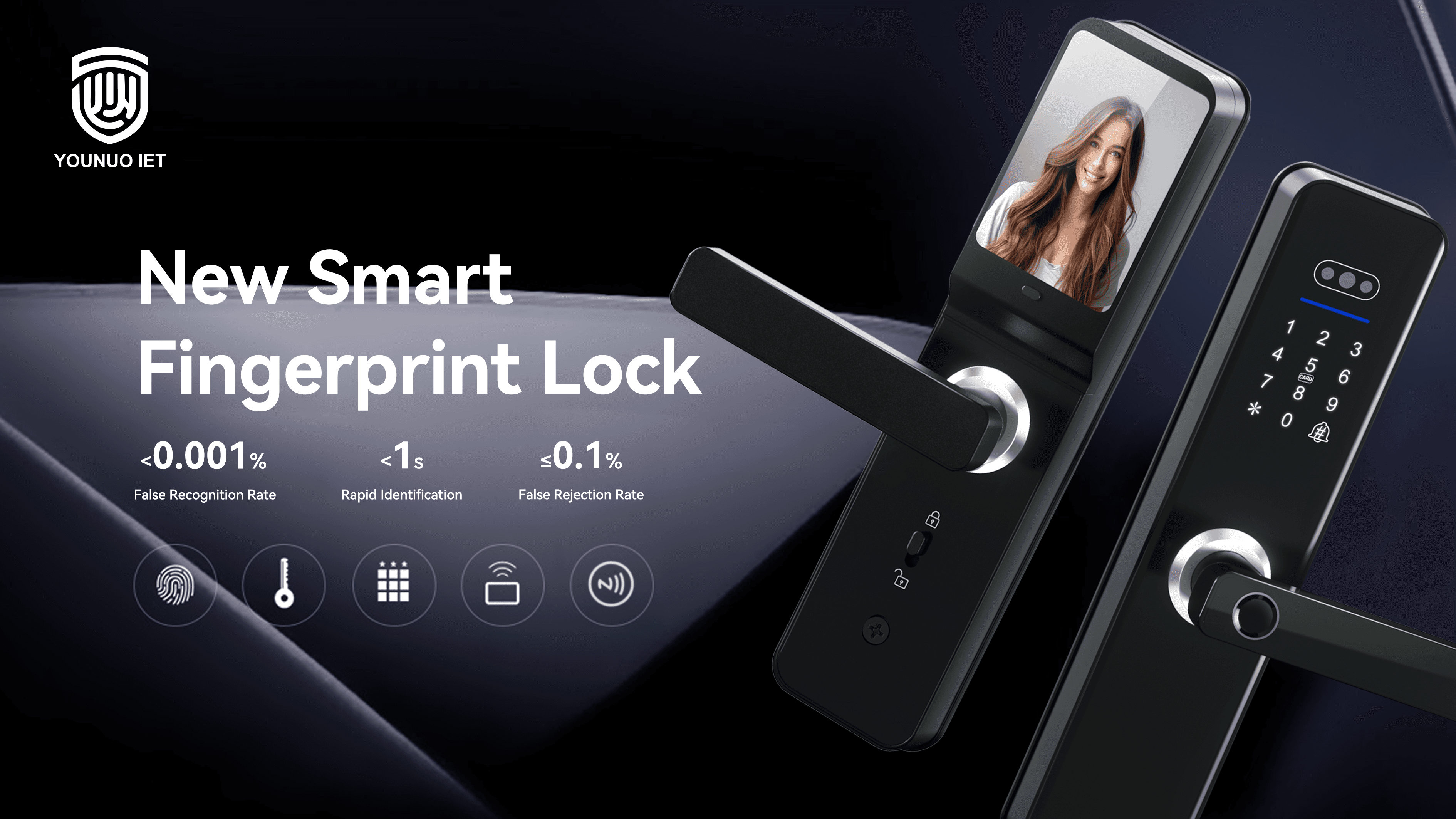 YN-ID-N010 residential fingerprint smart door lock by YOUNUO IET
