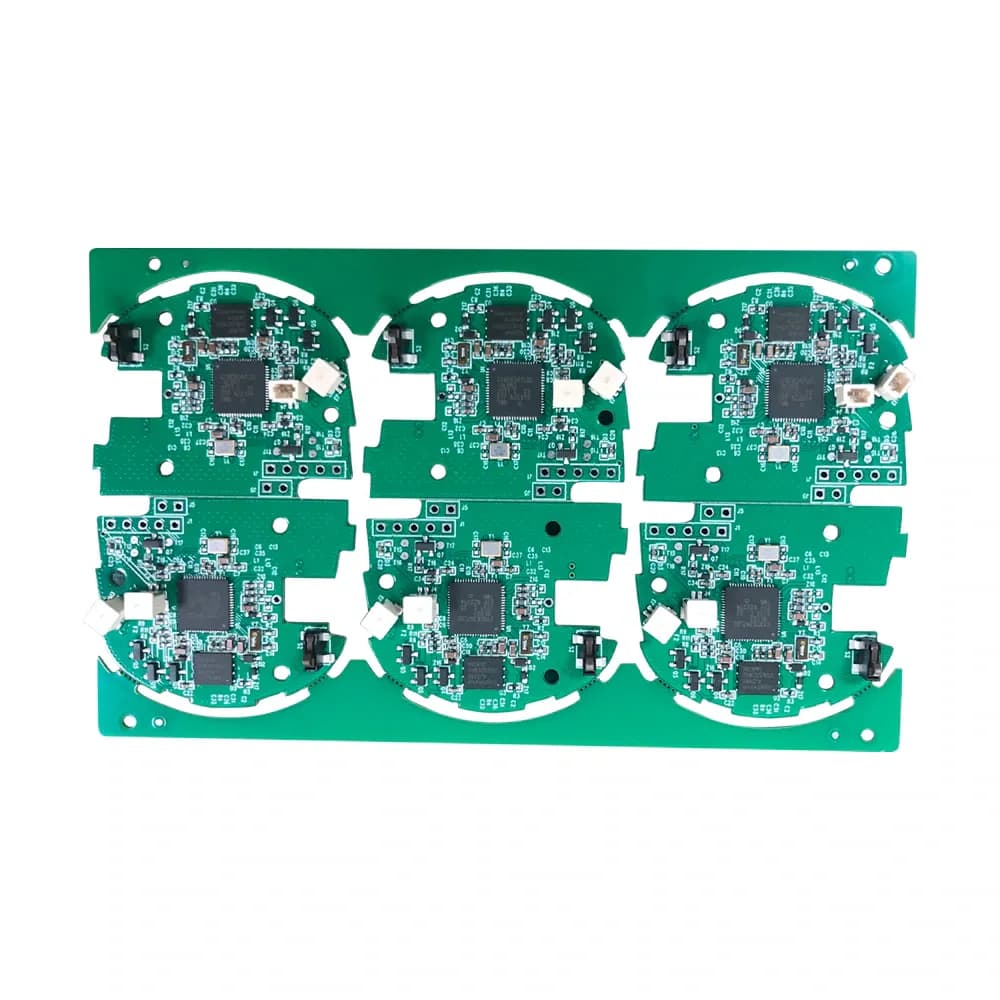 YOUNUO IET circular smart lock module PCBA production panel with six assembled boards