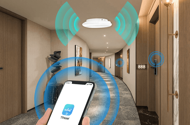 TTLock-compatible TTHotel system with hotel corridor locks, gateway and mobile management