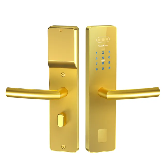 Gold YOUNUO hotel RFID card lock front and rear panels