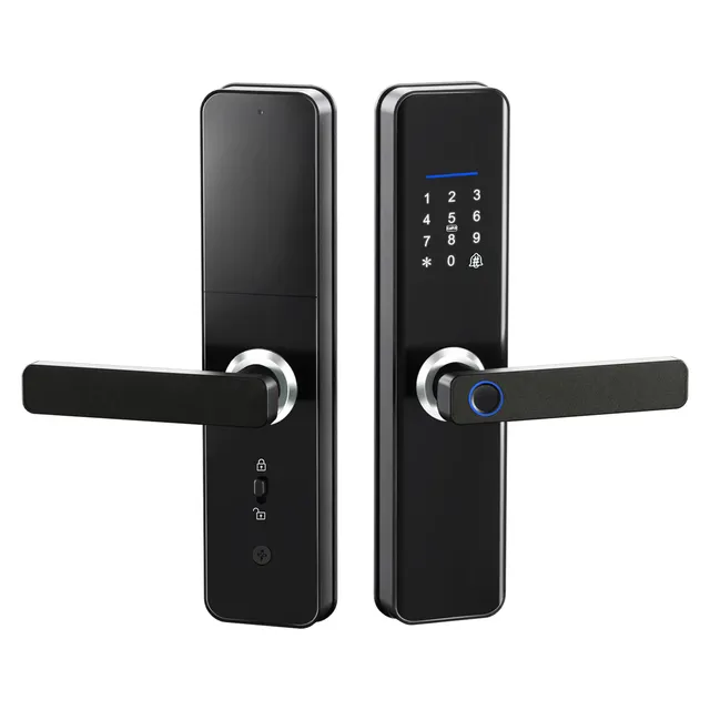 YN-ID-N008 anti-tamper fingerprint smart door lock front and rear panels