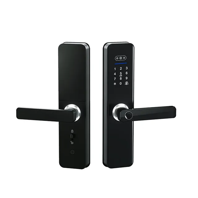 YN-ID-N009 video-intercom smart door lock with camera module and no LCD, front and rear panels