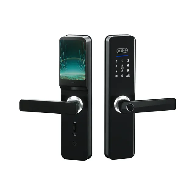 YN-ID-N010-V smart door lock front and rear panels with blank LCD